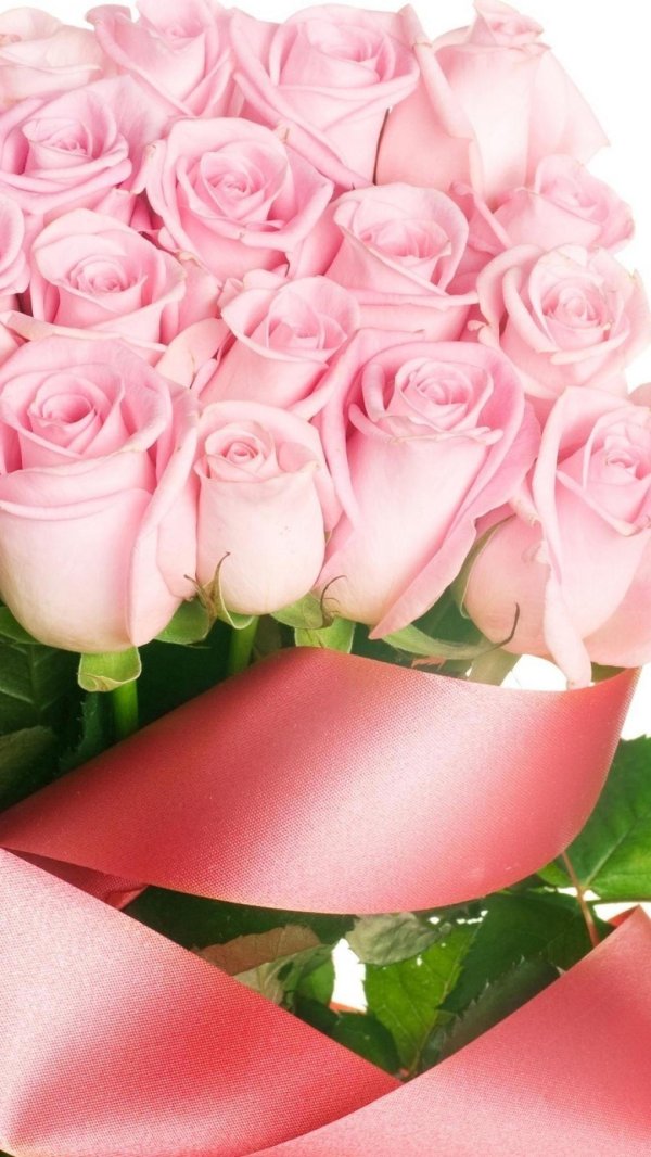 букет розовые розы