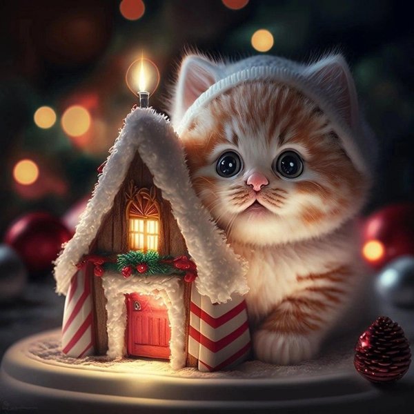 котенок новогодний