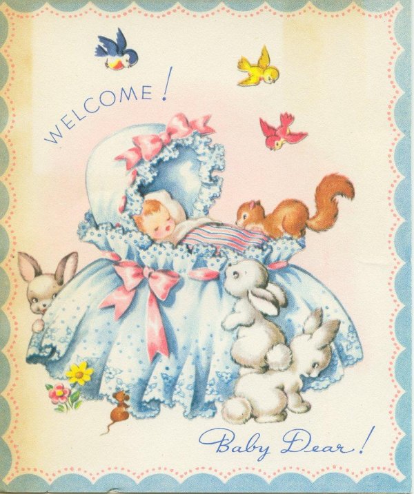 открытка с новорожденным