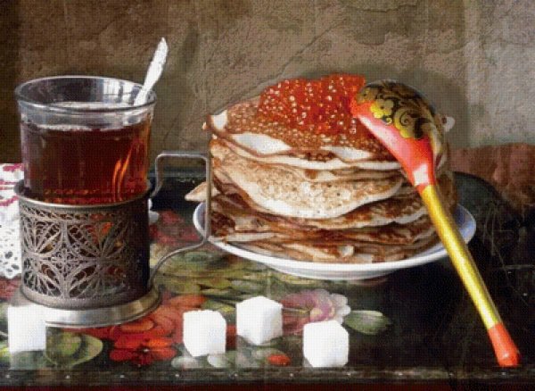 икра с блинами