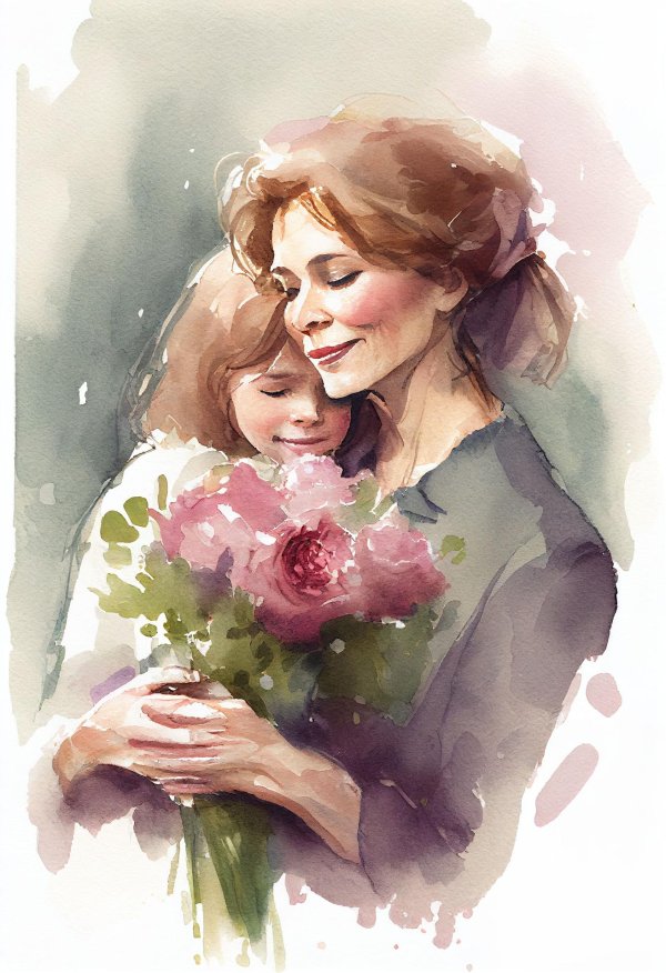 мама акварель