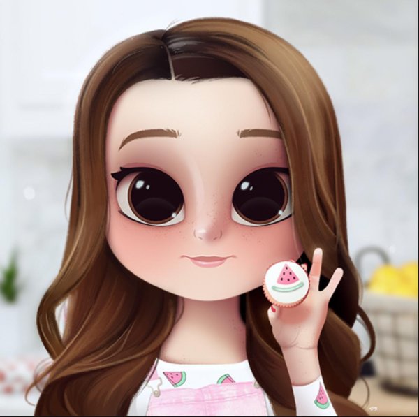 милая мультяшная девочка