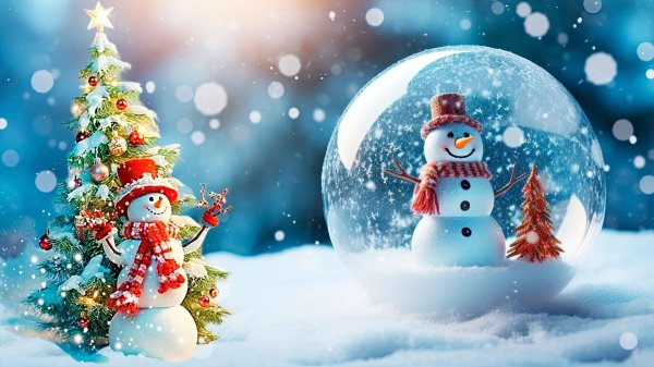 снежный шар новогодний