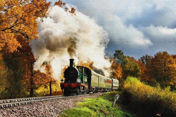 пейзаж с поездом