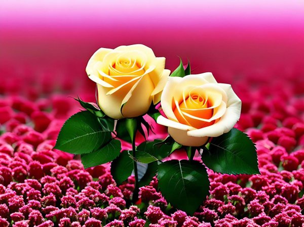 beautiful roses and flowers