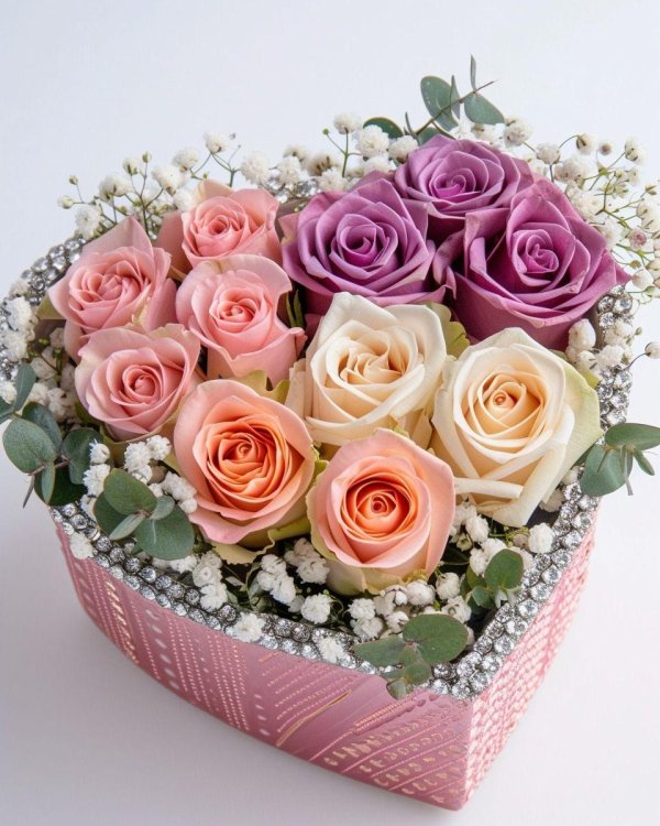 коробка с розами