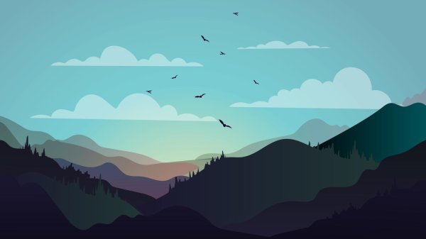 горы векторная графика