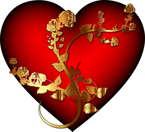 сердечки золотые