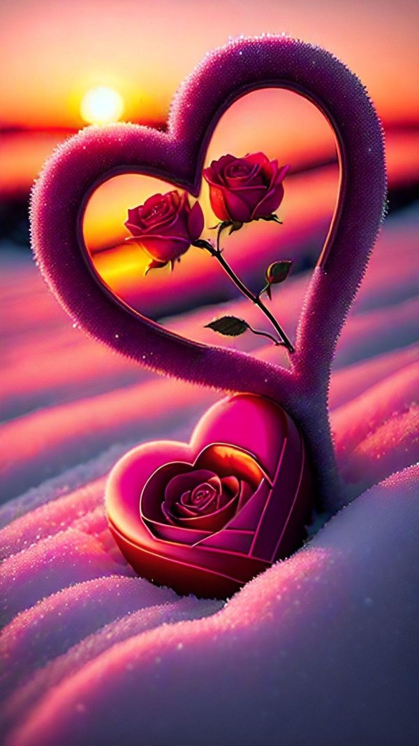 сердца розовые