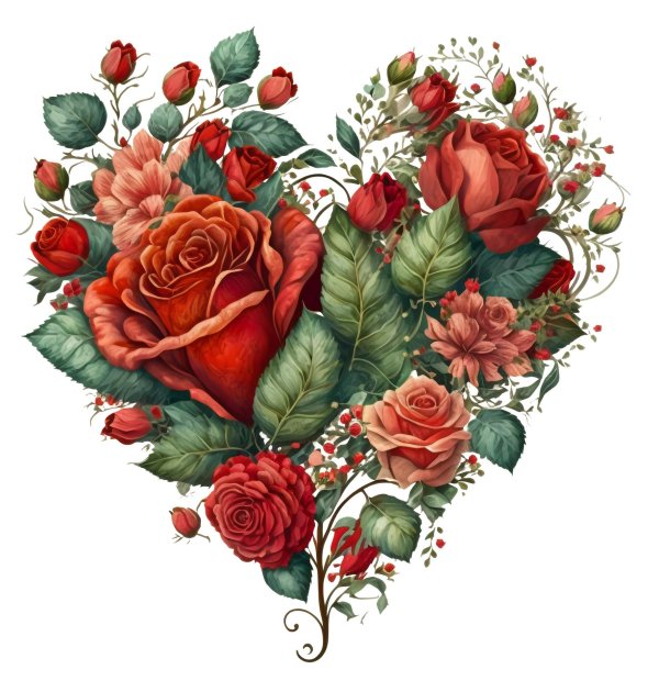 сердце в цветах