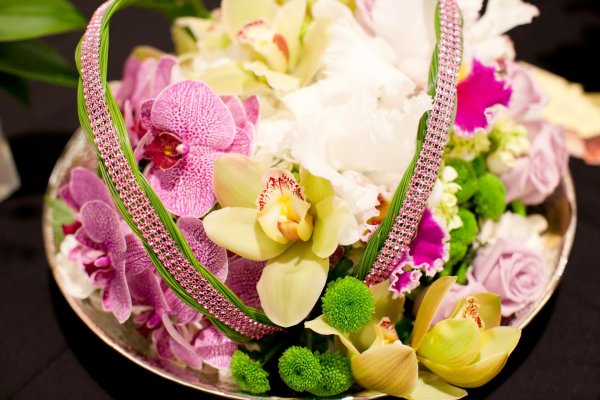 корзина с орхидеями