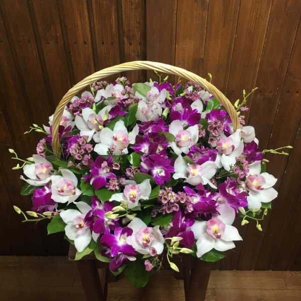 корзина с орхидеями