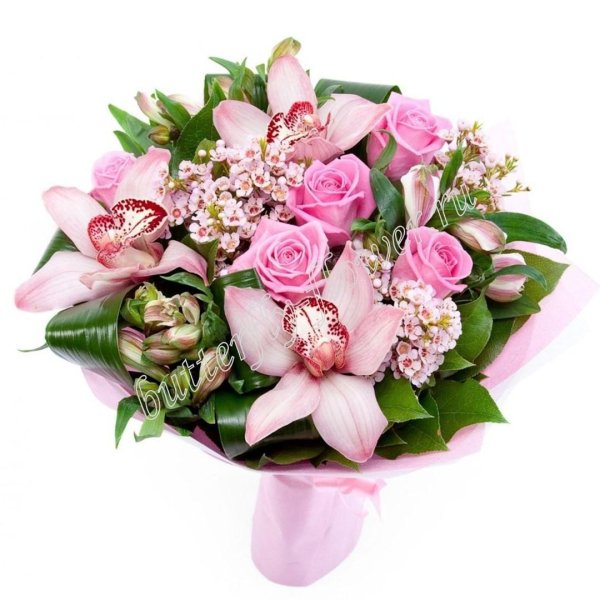 сборные букеты с орхидеями