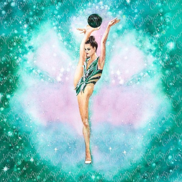 гимнастка акварель