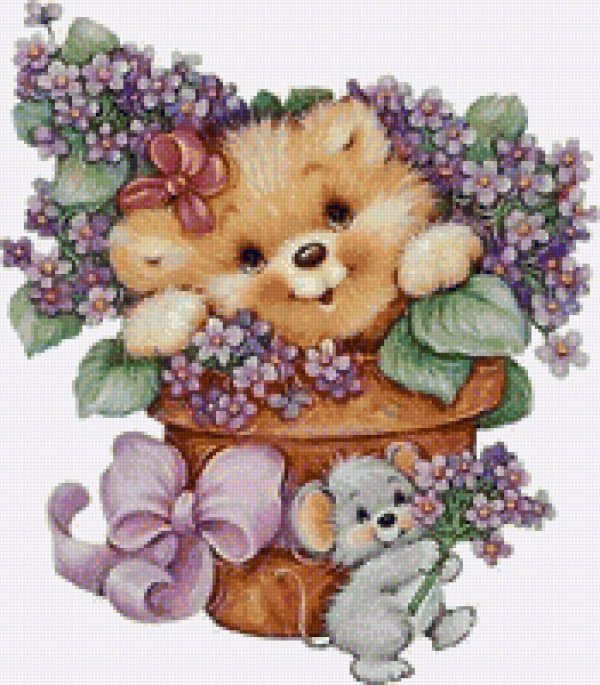 зверушки с цветами