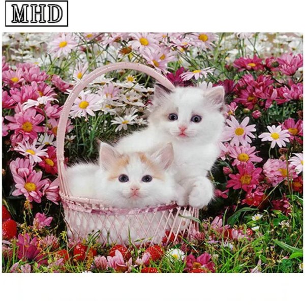 алмазная мозаика алмазная живопись 2 котенка