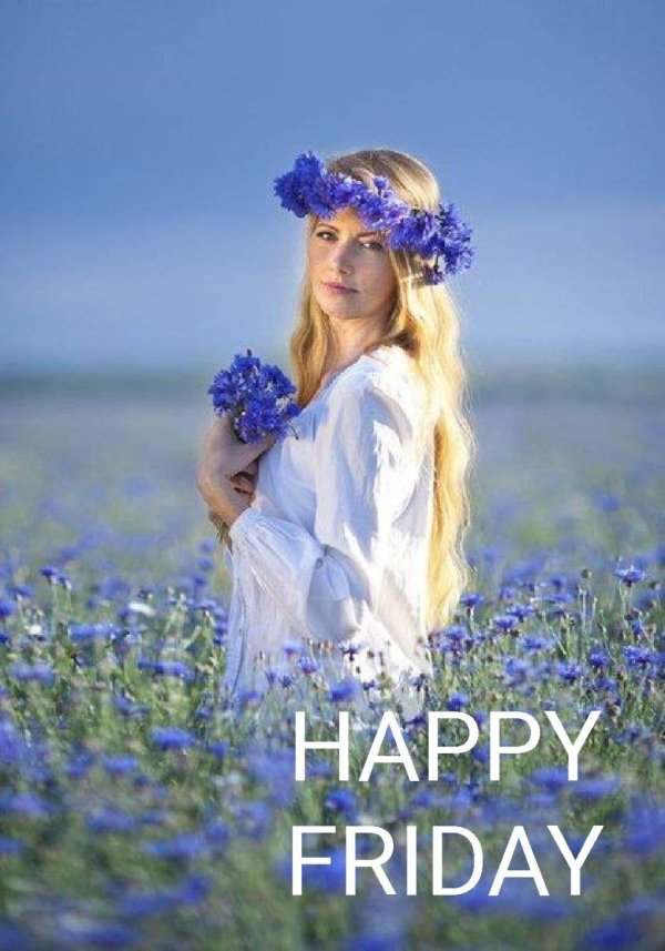 девушка с васильками