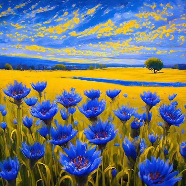 синие васильки