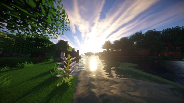 красивый пейзаж в майнкрафте