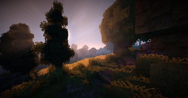 красивый пейзаж в майнкрафте