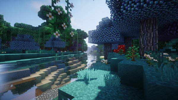 красивый пейзаж в майнкрафте