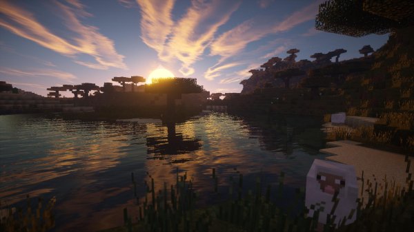 красивый пейзаж в майнкрафте