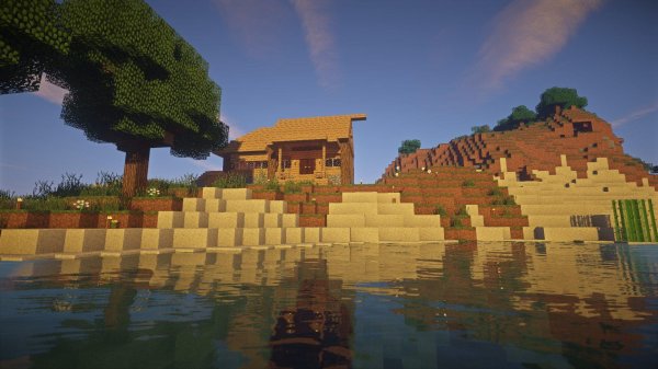 дом у реки в майнкрафте