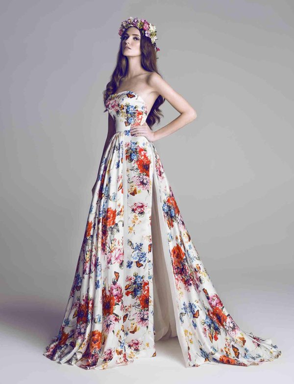 цветное свадебное платье