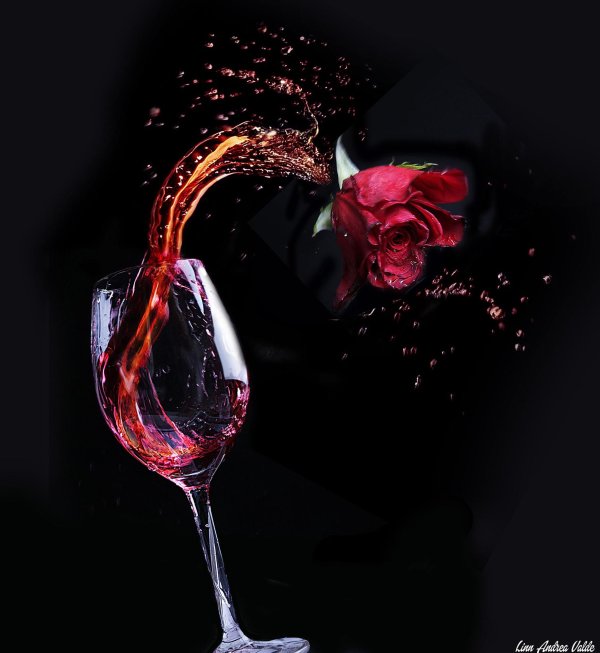 вино на черном фоне