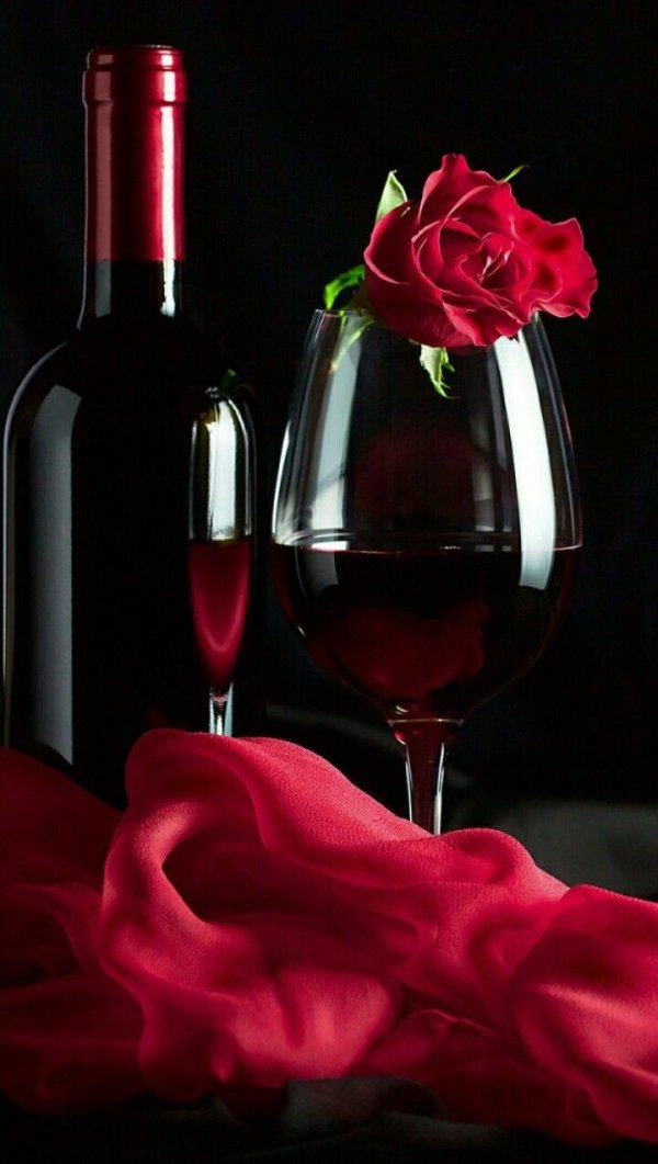 вино и цветы