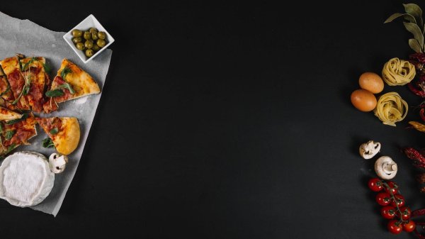 закуски на черном фоне