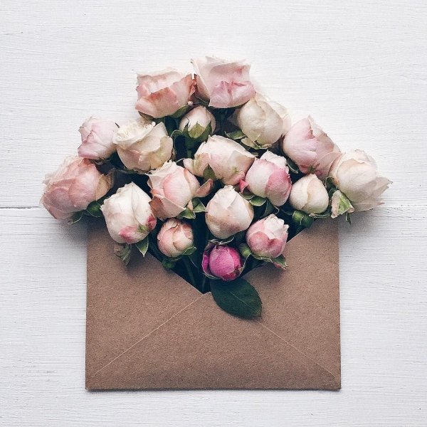 конверт с цветами