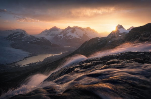 рассвет в горах