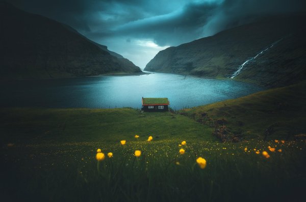 фарерские острова одинокий домик