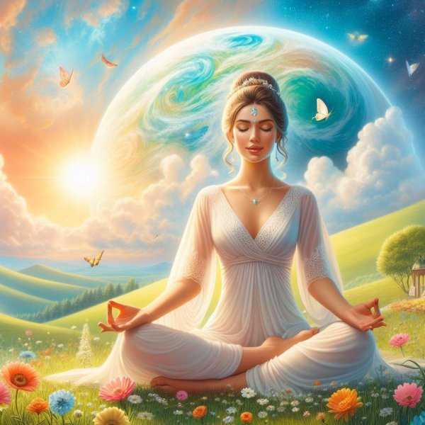 медитирующая девушка