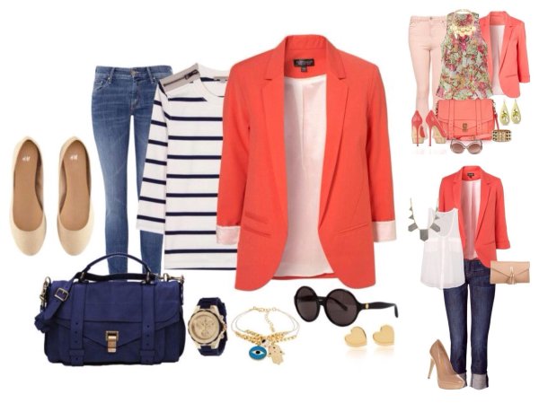 образ с коралловым пиджаком
