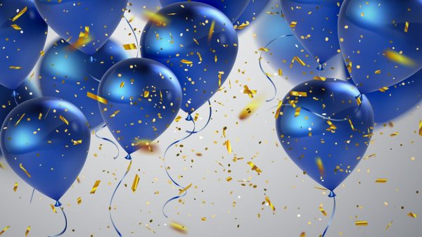 синий воздушный шар