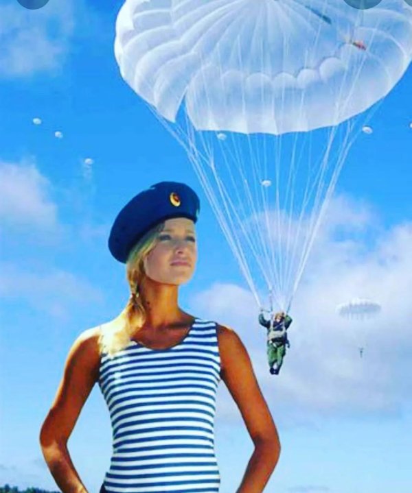 десантник с парашютом