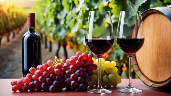 стол с вином