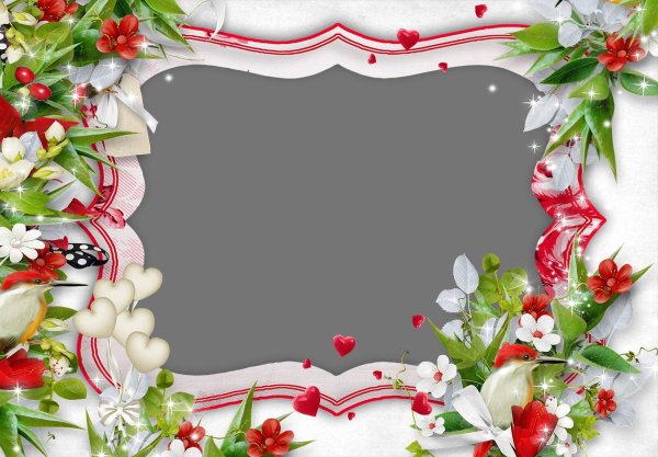 романтические рамки на прозрачном фоне