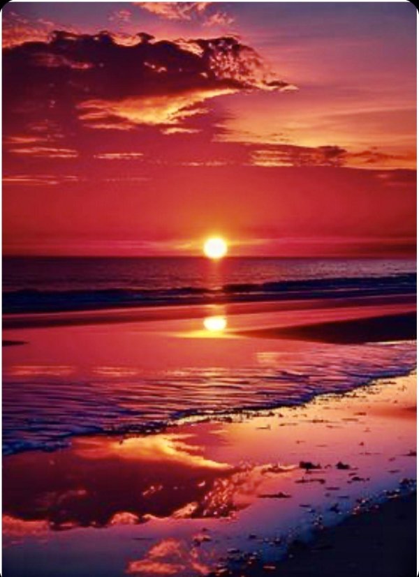 закат океан