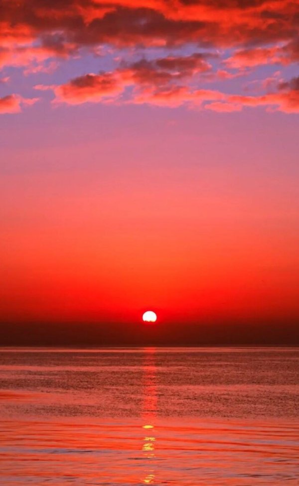 закат красный