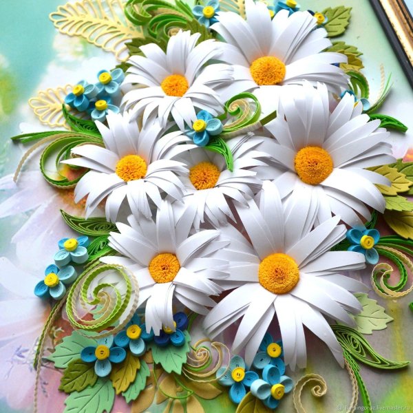 объемная картина ромашки