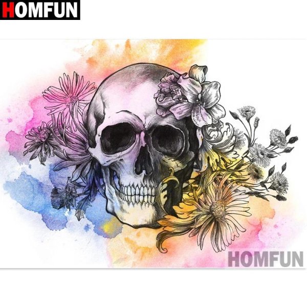 черепа с цветами