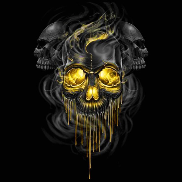 черепа на черном фоне