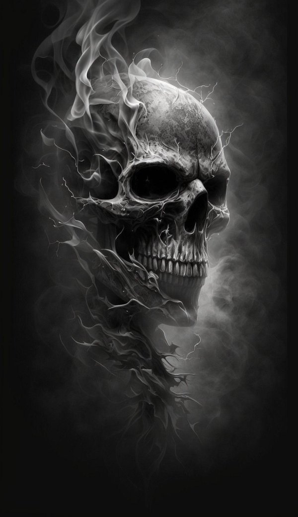 череп из дыма