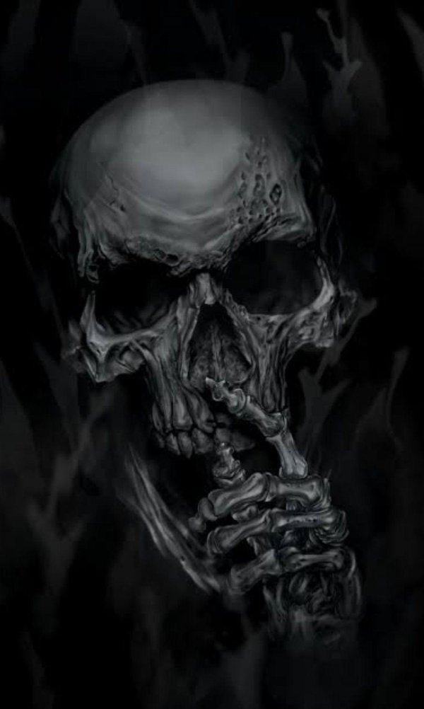 курящий скелет