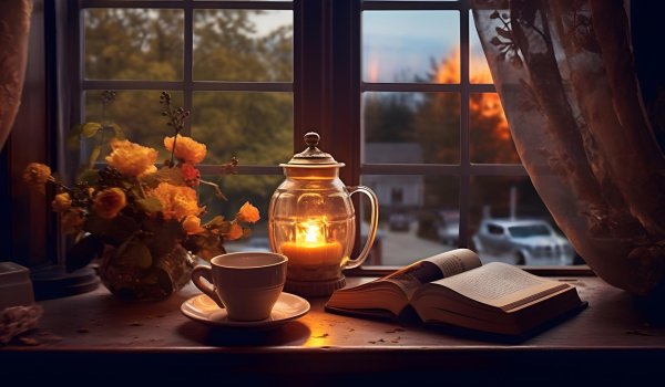 лампа на окне