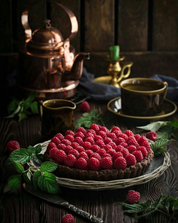 песочный малиновый пирог