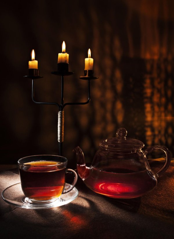 ночь чай свечи